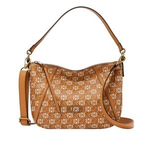 Fossil Skylar Printed PVC Crossbody Tan Designer Bag Shoulder Strap not included